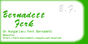 bernadett ferk business card